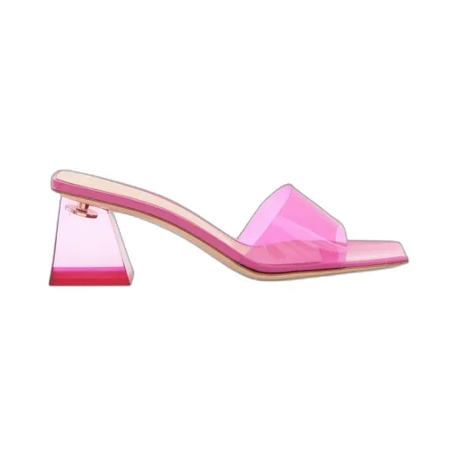 Cosmic 55Mm Square-Toe Transparent Mules