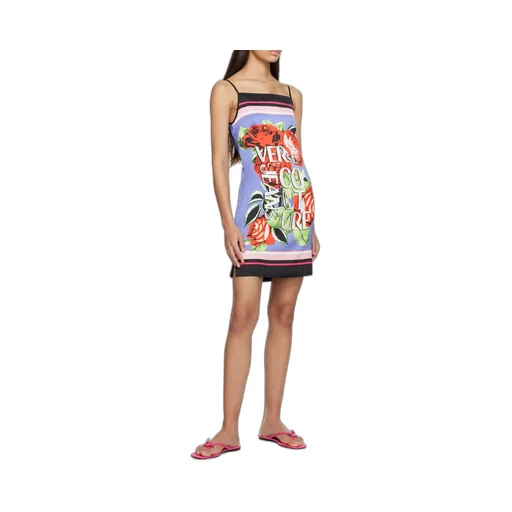 Graphic-Print Sleeveless Mini Dress