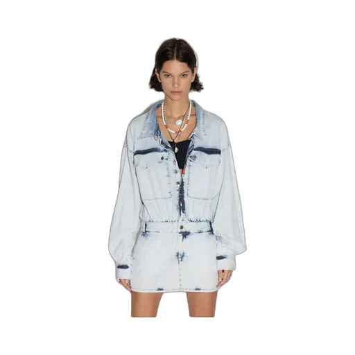 Dsquared2 Long Sleeved Washed Denim Mini Dress