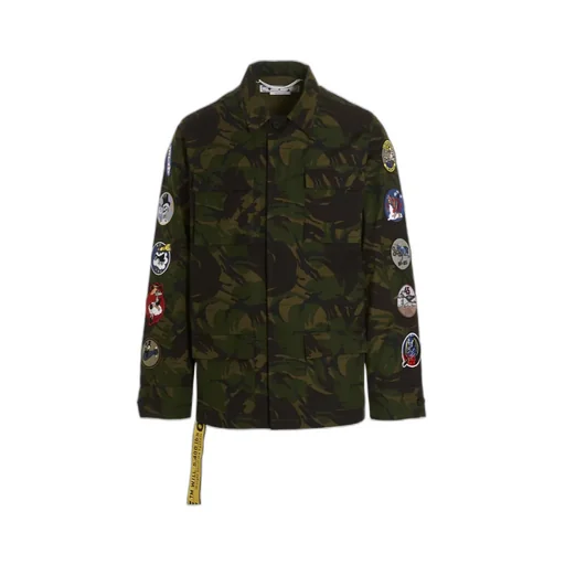 Off-White Camouflage Printed Long-Sleeved Jacket