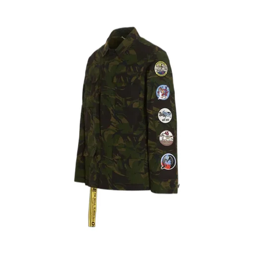 Off-White Camouflage Printed Long-Sleeved Jacket
