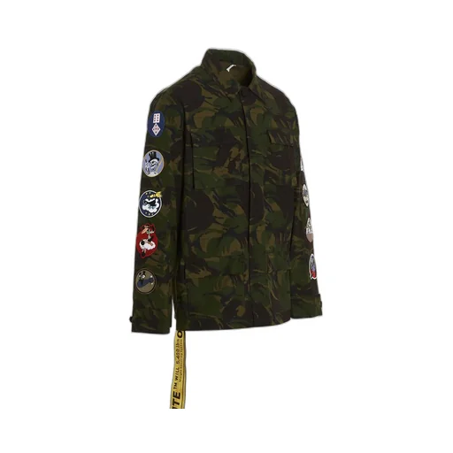 Off-White Camouflage Printed Long-Sleeved Jacket