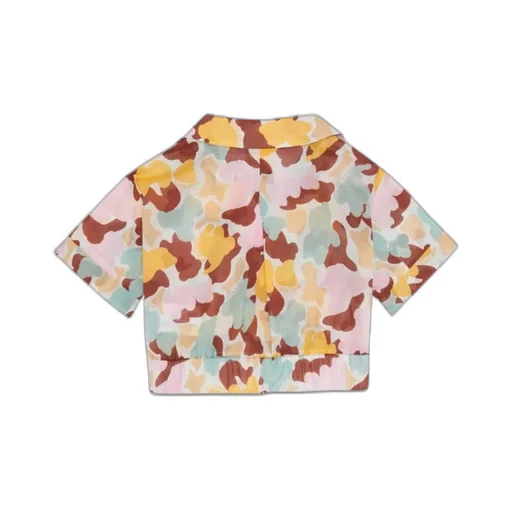 Palm Angels Kids Cropped Shirt Camouflage