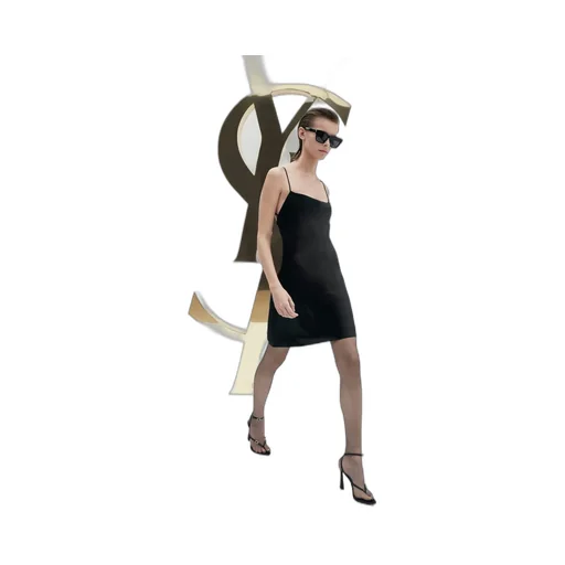 Saint Laurent Cross-Over Strap Draped Mini Dresse