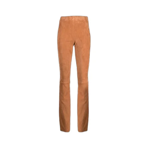 Flared Suede Stretch Trousers