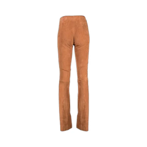 Flared Suede Stretch Trousers