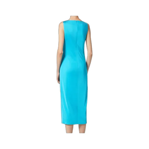 Versace Logo Plaque Cowl-Neck Midi Dress