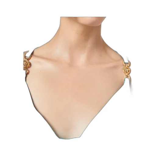 Versace Logo Plaque Cowl-Neck Midi Dress