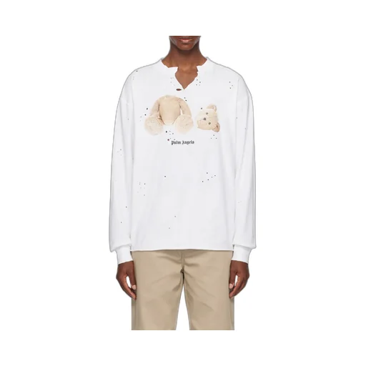 Palm Angels Logo Printed Distressed Sweatshirt