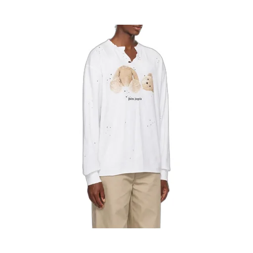 Palm Angels Logo Printed Distressed Sweatshirt
