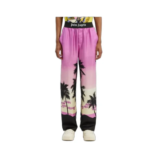 Palm Angels Sunset Printed High Waist Pajama Pants
