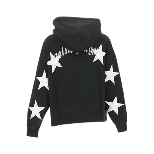 Palm Angels Stars Patch Drawstring Hoodie