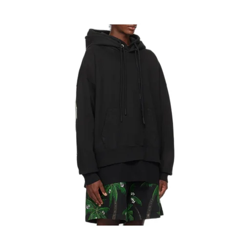 Palm Angels Stars Patch Drawstring Hoodie