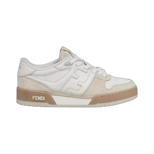 Fendi Match White Suede Low-Cut Shoes
