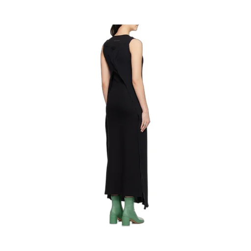 Asymmetric Draped Knitted Dress