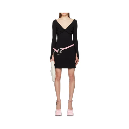 Knotted Long-Sleeve Minidress