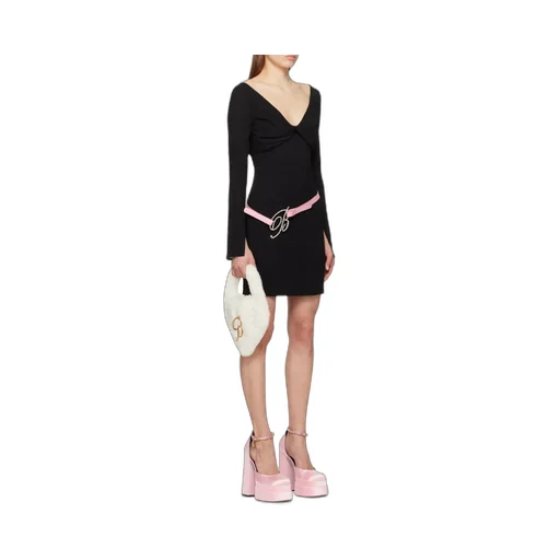 Knotted Long-Sleeve Minidress
