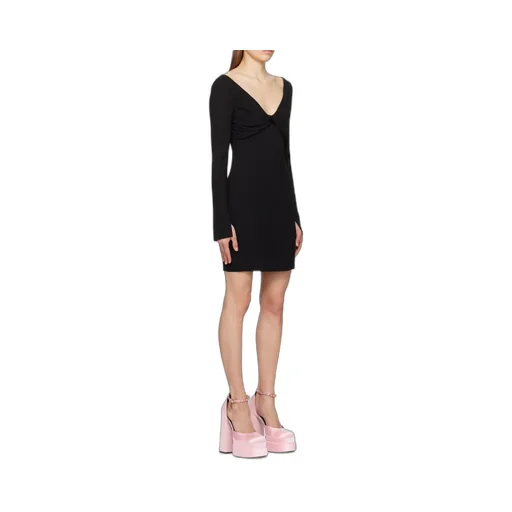 Knotted Long-Sleeve Minidress