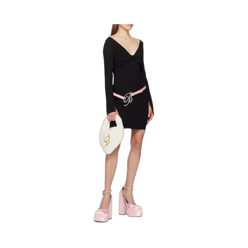 Knotted Long-Sleeve Minidress