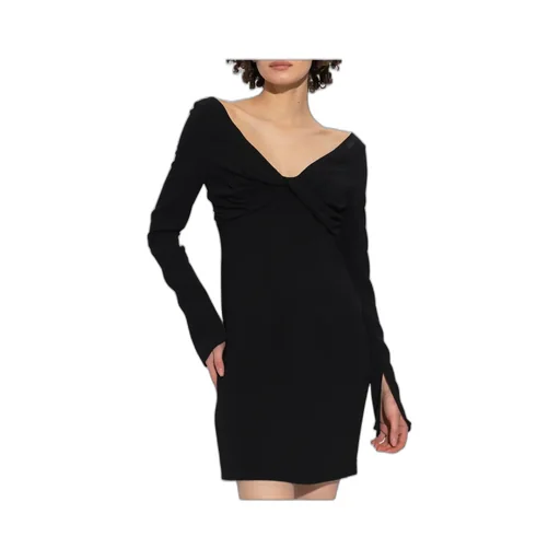 Knotted Long-Sleeve Minidress