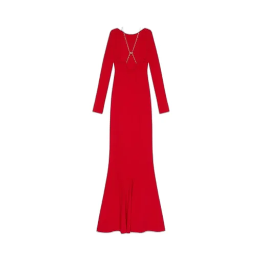 Backless Dress With G Link Chain Straps