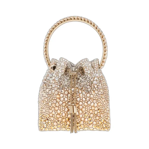 Jimmy Choo Bon Bon Embellished Drawstring Bucket Bag