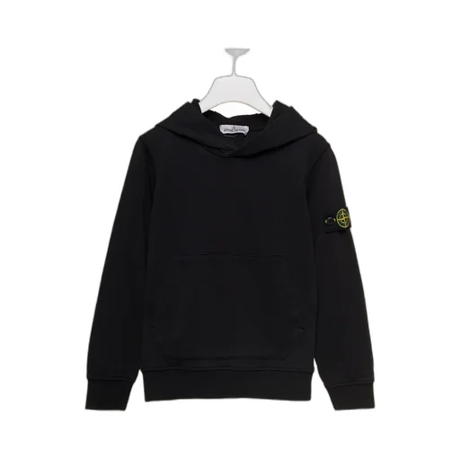 Stone Island Junior Logo Patch Long Sleeved Hoodie