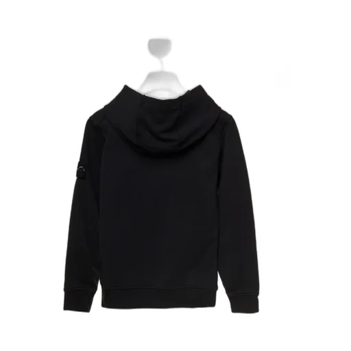 Stone Island Junior Logo Patch Long Sleeved Hoodie