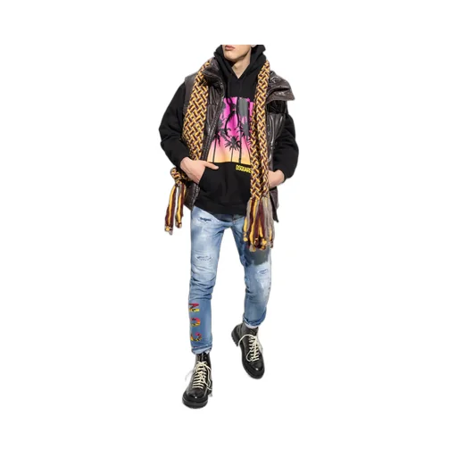 Dsquared2 Palm-Tree Printed Drawstring Hoodie