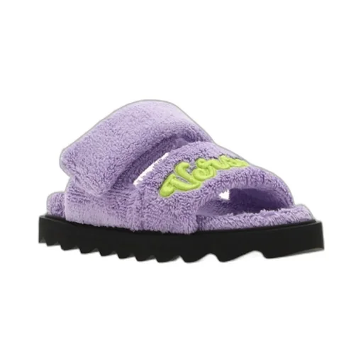 Versace Kids Logo Embroidered Slip-On Slides