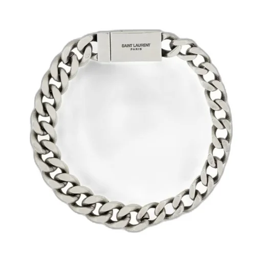 Saint Laurent Logo Engraved Chained Bracelet