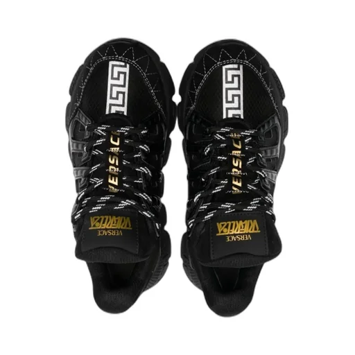 Versace Kids Logo Patch Lace-Up Sneakers