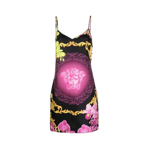 Medusa-Print Spaghetti-Strap Dress