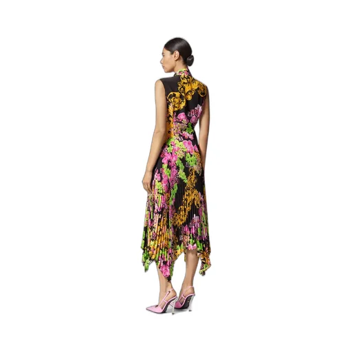 Versace Floral Printed Asymmetric Sleeveless Dress