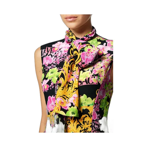 Versace Floral Printed Asymmetric Sleeveless Dress