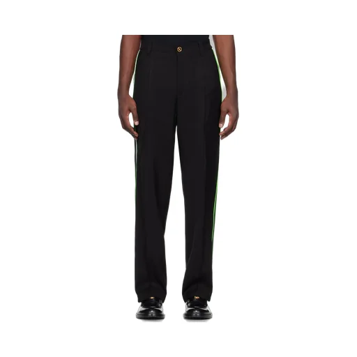 Versace Stripe-Detailed Straight-Hem Trousers