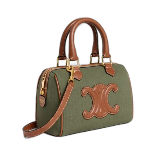 Small Boston Cuir Triomphe In Textile And Calfskin