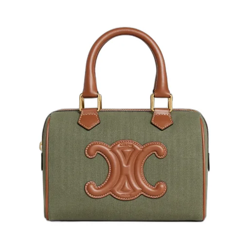 Small Boston Cuir Triomphe In Textile And Calfskin