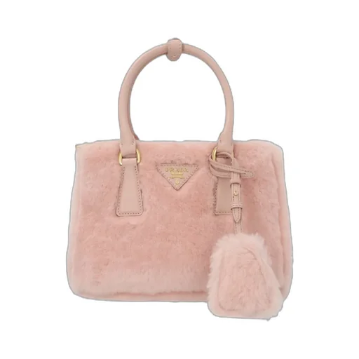 Prada Logo Plaque Teddy Bowling Top Handle Bag