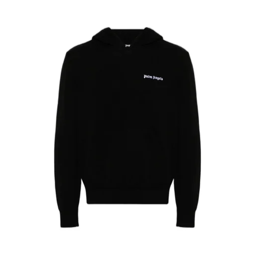 Palm Angels Logo Embroidered Knitted Hoodie