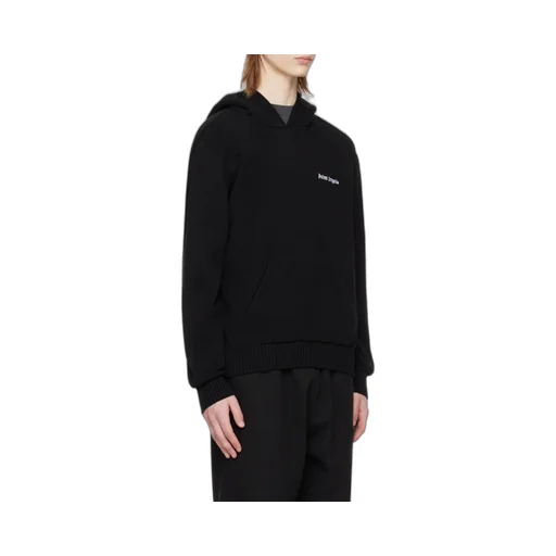 Palm Angels Logo Embroidered Knitted Hoodie