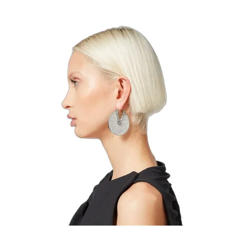 Rhinestone Round Earrings