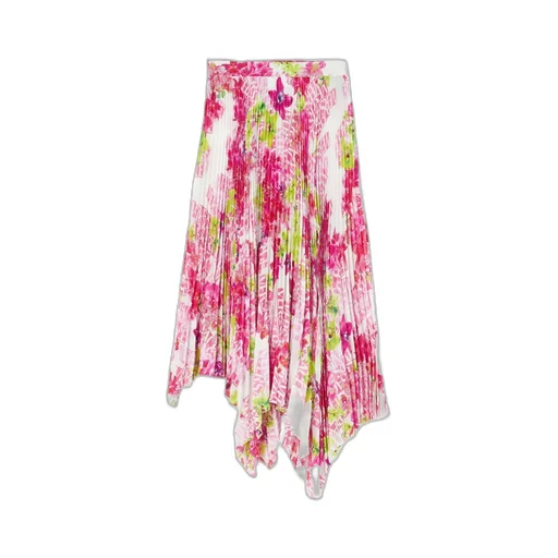 Versace Floral Printed Pleated Skirt