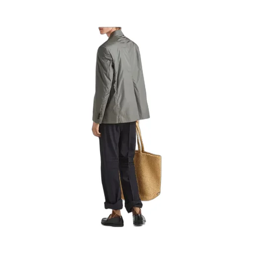 Single-Breasted Light Technical Fabric Jacket