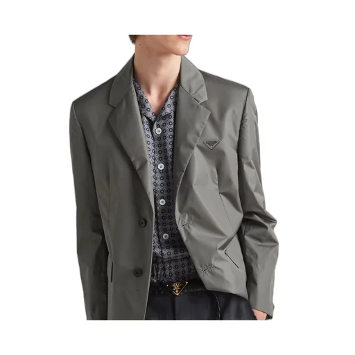 Single-Breasted Light Technical Fabric Jacket
