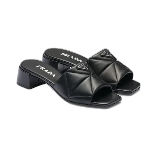 Prada Logo-Plaque Slip-On Sandals