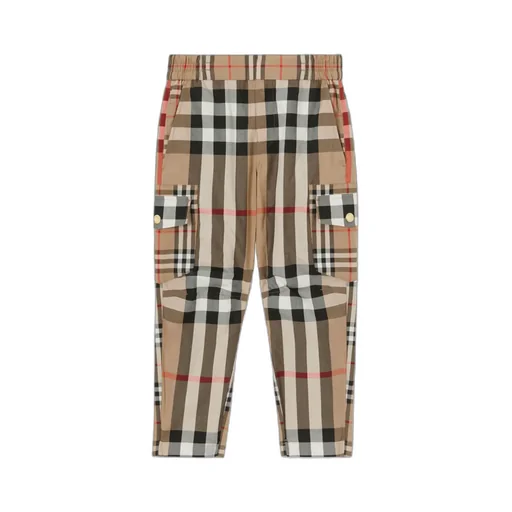 Mixed Vintage Check Cargo Trousers