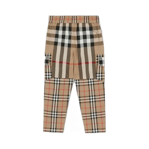 Mixed Vintage Check Cargo Trousers