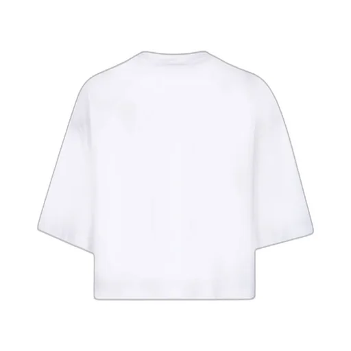 Balmain Logo Printed Crewneck Cropped T-Shirt