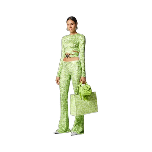 Logo-Print Flared Trousers